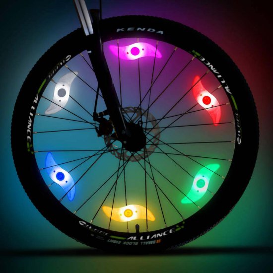 LED-ljus till cykelhjul 4-pack - Klicka på bilden för att stänga